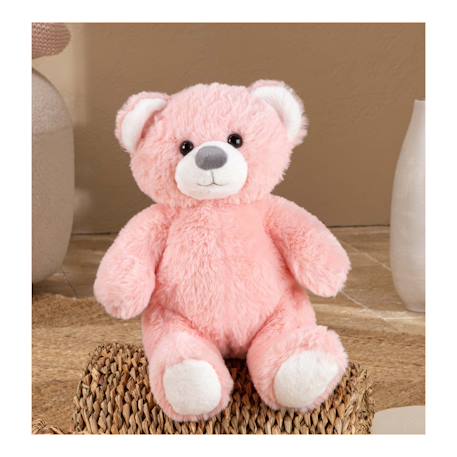 Peluche - peluche ours trendy rose poudré, l'ours à câliner, 24 cm Corail 4 - vertbaudet enfant 