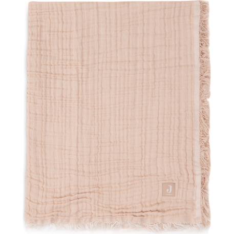 Couverture en coton fringe moonstone-ivory (75 x 100 cm) Corail+Jaune, blanc 3 - vertbaudet enfant 