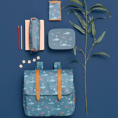 Cartable maternelle Format A4 Requin Bleu, orange, blanc 4 - vertbaudet enfant 