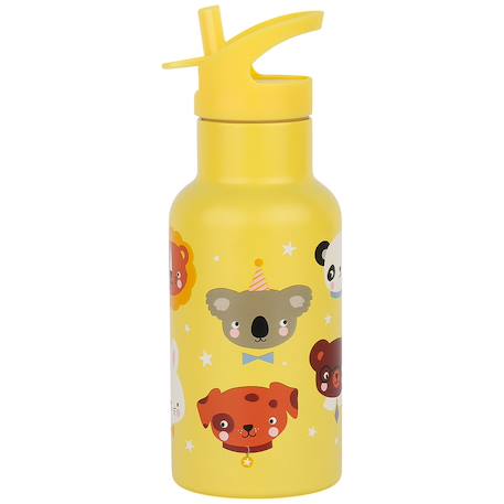 Gourde isotherme amis des animaux (350 ml) Jaune, orange, blanc 2 - vertbaudet enfant 