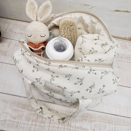 Sac à poussette camila olive bloom Ecru, vert, noir 4 - vertbaudet enfant 