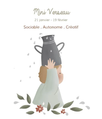 Mini Verseau. 21 janvier - 19 février. Sociable, Autonome, Créatif