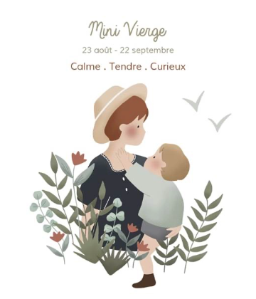 Mini Vierge. 23 août - 22 septembre. Calme, Tendre, Curieux