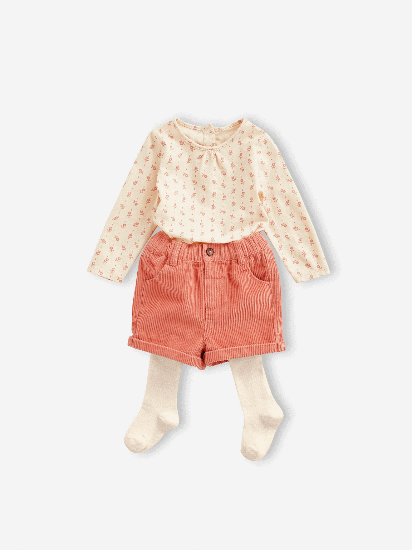 Ensemble Bébé 4 Pièces – T-shirt, Short, Pull Et Collant (art School) – Idéal Cadeau Naissance